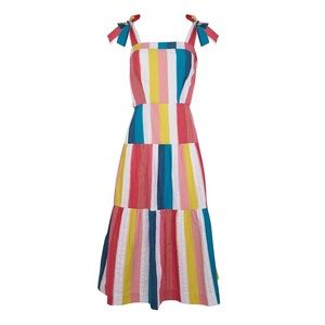 Emily and Fin Iona dress in rainbow stripes